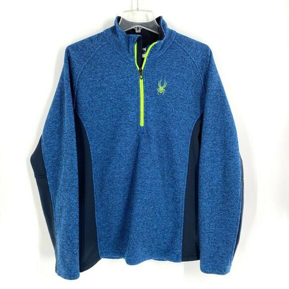 Spyder Outbound Mens 1/2‎ Zip Activewear Core Sweater Sweatshirt Outdoor Blue L - Picture 1 of 12